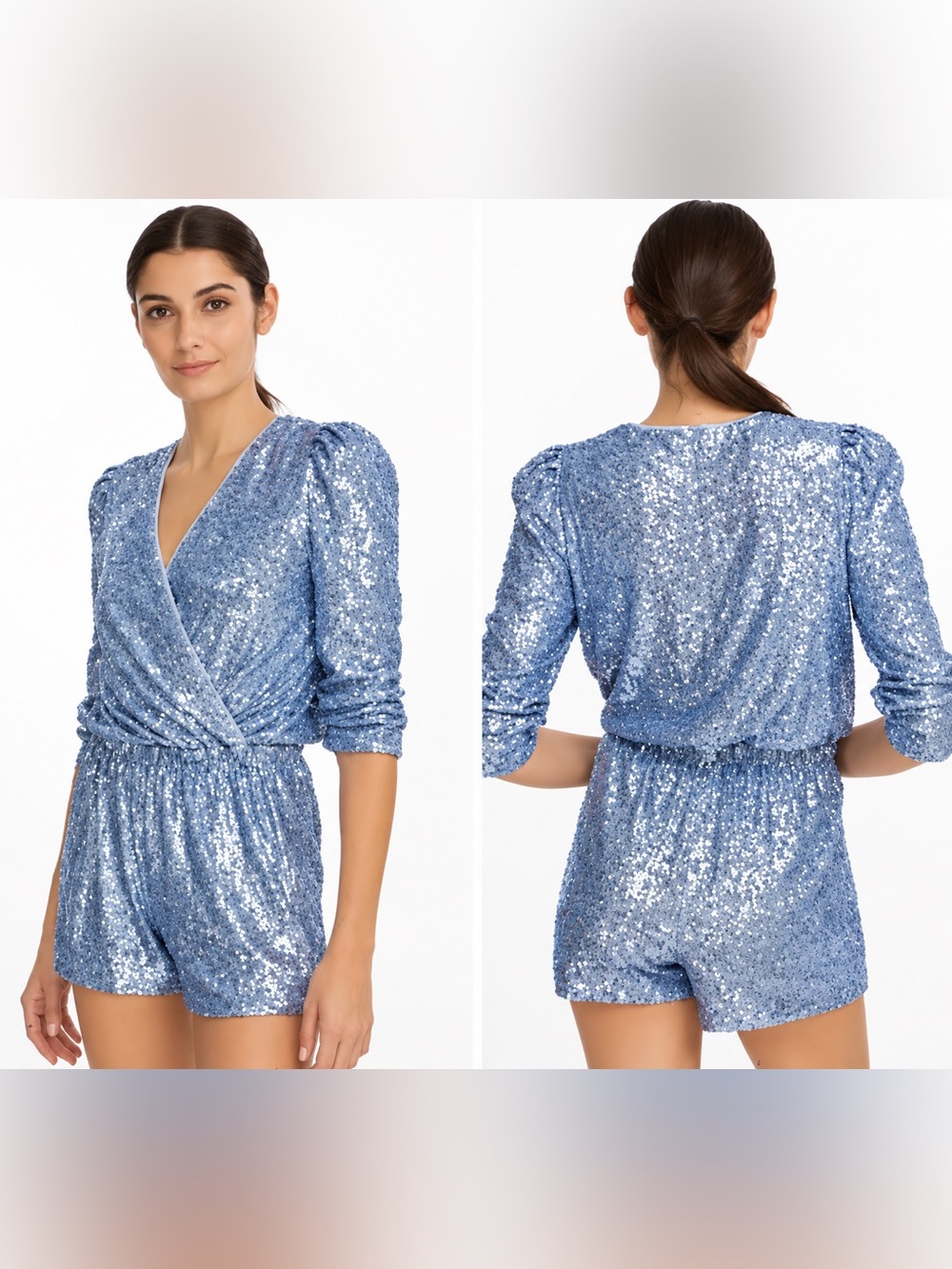 Generation Love Allegra Ice Princess Blue Sequin Romper NWT Size M